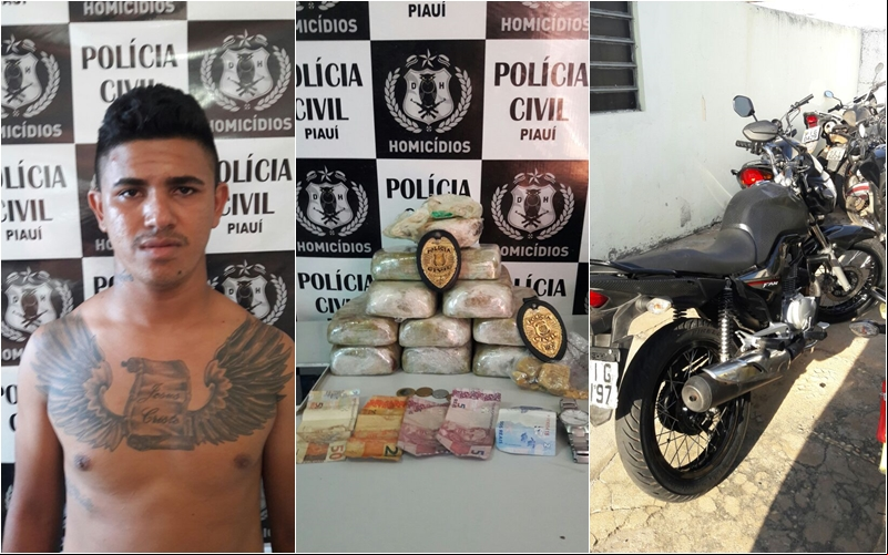 Preso com material e moto apreendidos