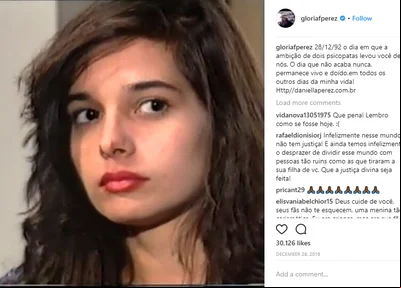 Homenagem da mãe da atriz Daniella Perez