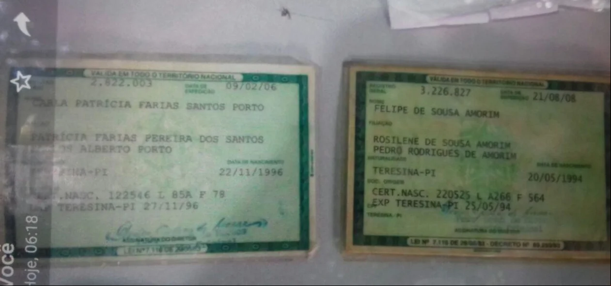 Identificação dos suspeitos preso pela PM