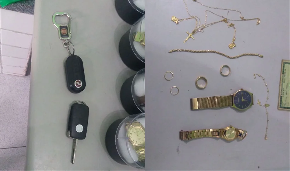 Material da joalheria Rubi apreendido pela Força Tática do 9º Batalhão