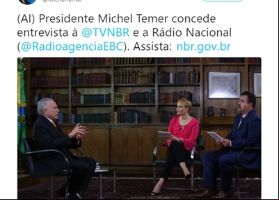 Presidente Michel Temer em entrevista a EBC