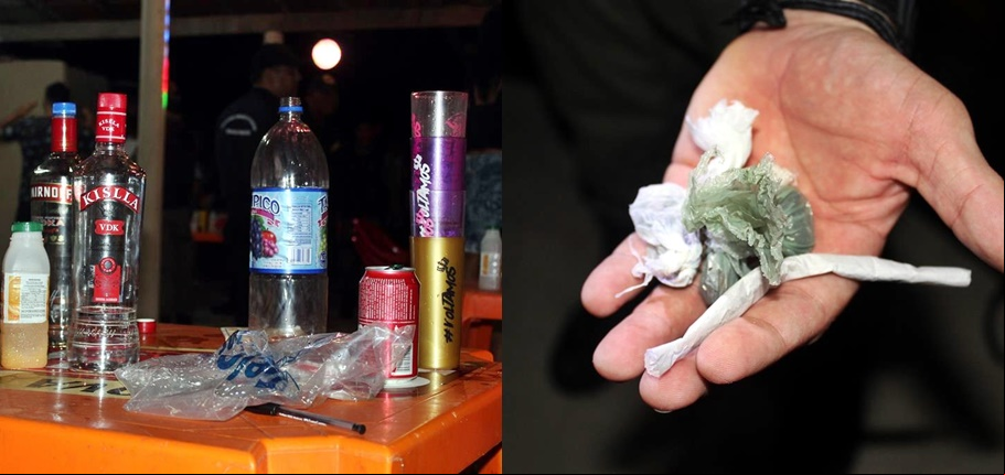 Alcool e drogas encontrados em casa de show na zona norte
