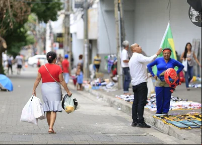 Movimento no centro da cidade