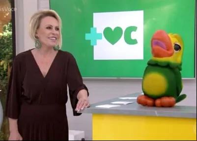Ana Maria Braga brinca com papagaio