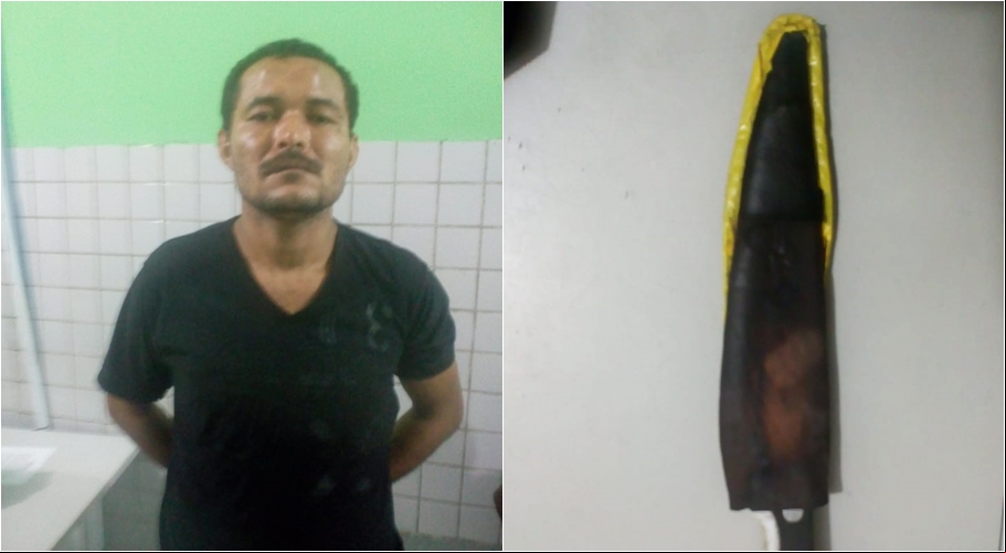Suspeito foi preso com a arma usada no crime