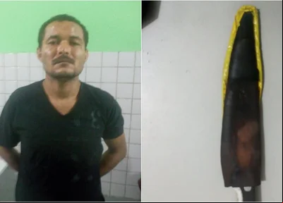 Suspeito foi preso com a arma usada no crime