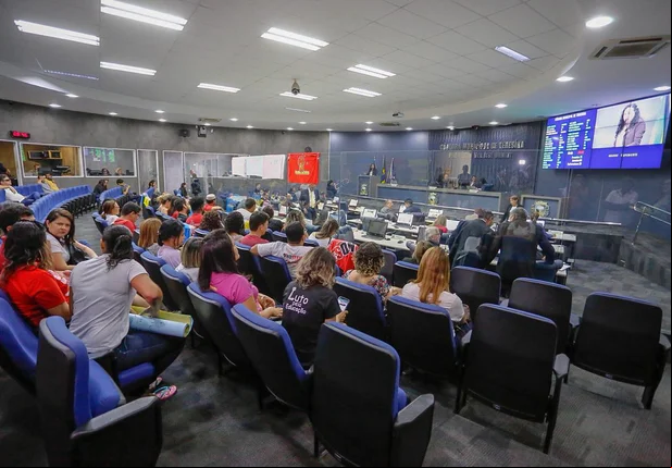 Professores acompanham votação na Câmara Municipal de Teresina