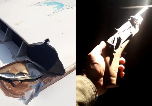 Assaltantes disparam contra a viatura da Polícia Militar durante a ação