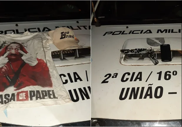 Material apreendido durante a fuga dos acusados em União