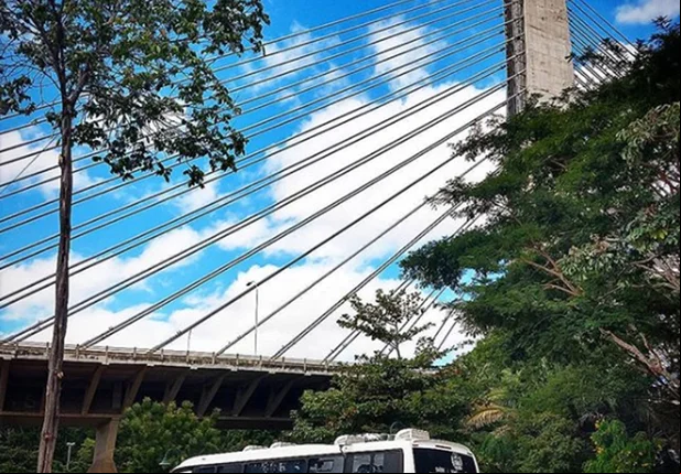 Ônibus do Hemopi na Ponte Estaiada 
