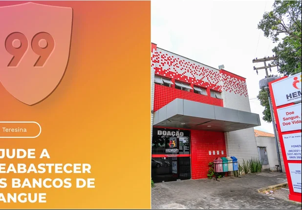 Aplicativo 99 faz ação para aumentar doações no Hemopi