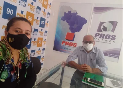 Marilene Aguiar reunida na sede do PROS em Teresina