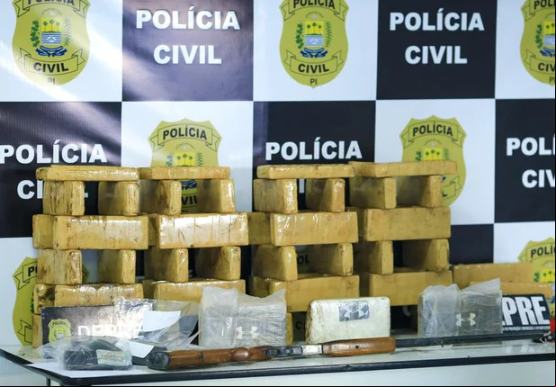 DEPRE apreende 49 tabletes de maconha dentro de ônibus em Teresina
